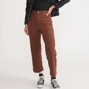 Marine Layer Brown Check Wide Leg Pants